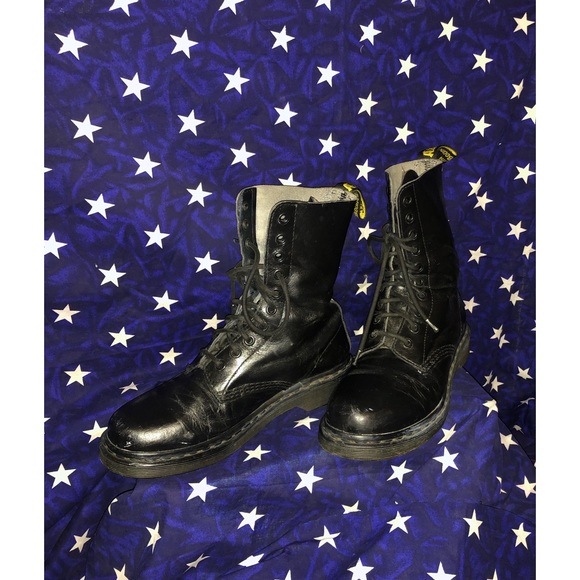 👽 Dr Marten splatter paint back boots size 8 US soft leather SPECIAL $65 BONES - Picture 7 of 7